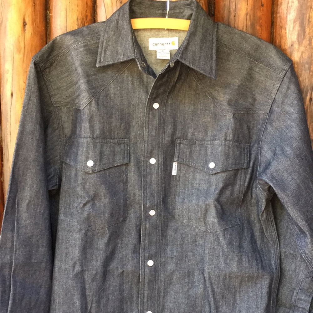 Carhartt Snap Button Denim Work Shirt Size S